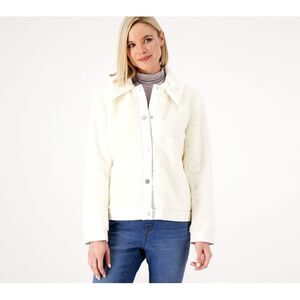 Dennis Basso Women's Jacket Sz XL Madison Ave Faux Persian White A523231